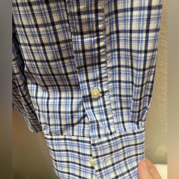 Ralph Lauren Men's XL Performance Blue and White Checkered Long Sleeve Button Up - Picture 10 of 12